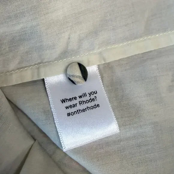 RHODE Floral Printed One Shoulder Shift Tent Dress Cotton Resort Women's Large - Picture 9 of 14